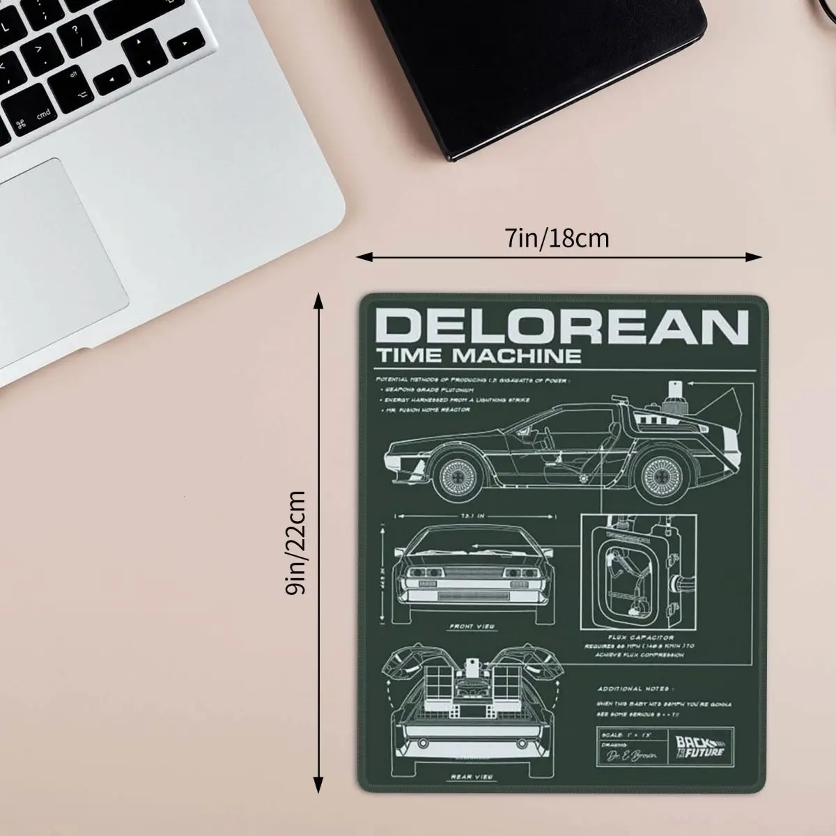 DeLorean Time Machine Back To The Future Mouse Pad Computer Keyboard Mouse Mat Gaming PC Laptop Desk Mat Office Accessories