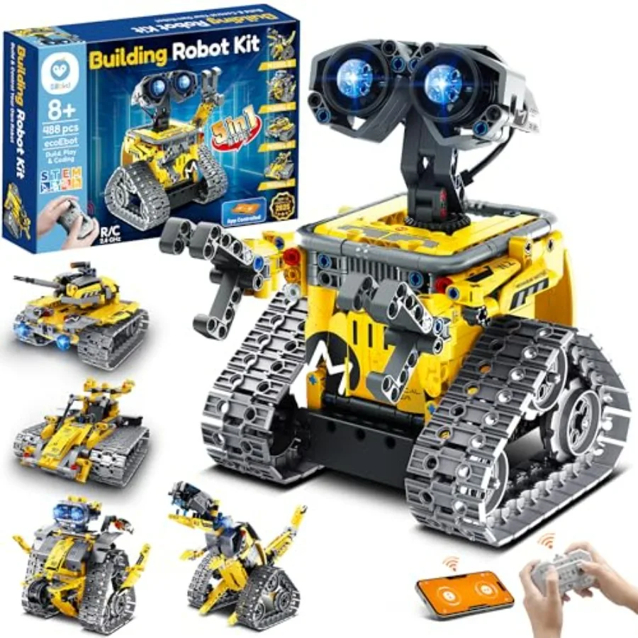 Sillbird Robot Building Kit with Remote Control STEM Gifts for Boys Age 8-13 Technic Coding Robotic Toys for Birthday Buildable