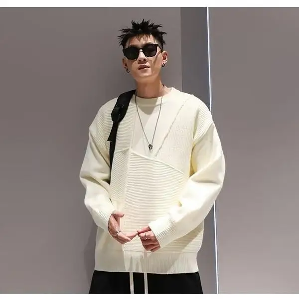 

Thiened круглый Ne повседневный вязаный свитер мужской Sli базовый слой зимний молодежный досуг модный мягкий полиэстер длинный све