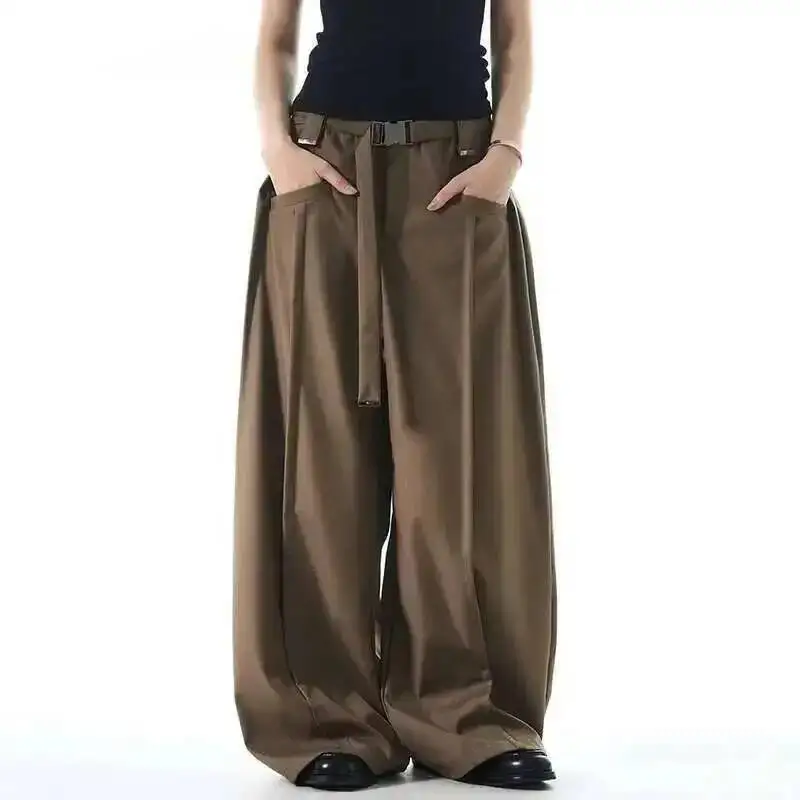 American Style New Men's Suit Pants Clean Fit Curved Knife Stylish Casual Contrast Color Waistband Male Trousers 9W3IBI