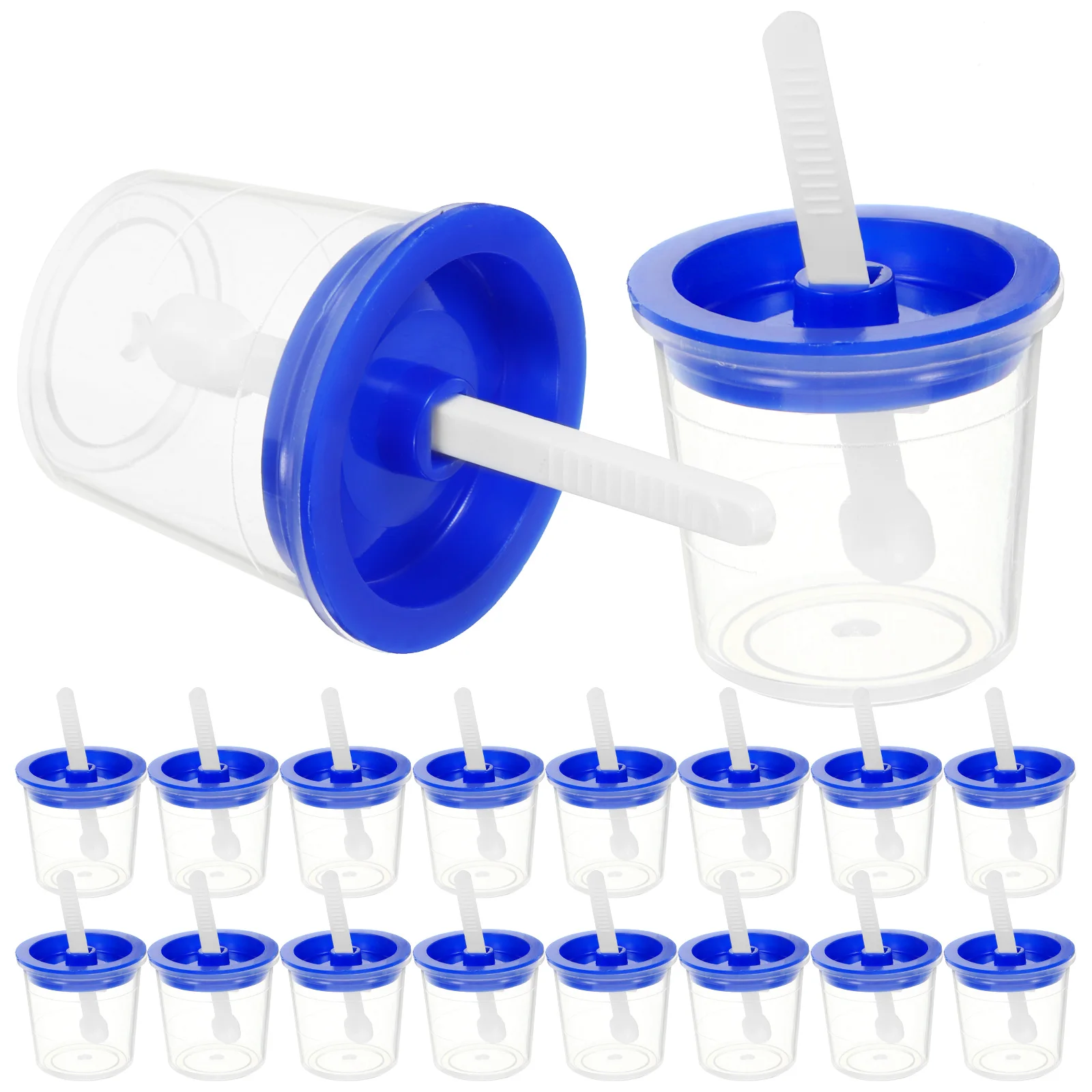 

200 Pcs Sampling Cup Fecal Collection Cups Containers with Lids Small Square Disposable Specimen Sample