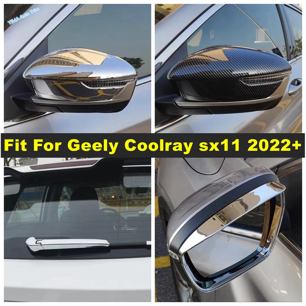 

Car Accessories Side Door Rearview Mirror Rain Eyebrow / Rear Window Wiper Decor Cover Trim Fit For Geely Coolray sx11 2022 2023