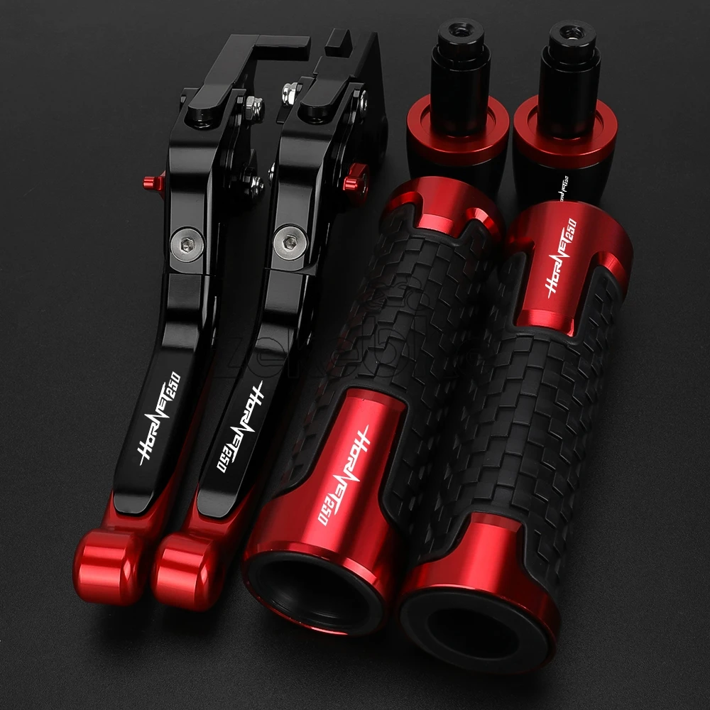 FOR HONDA HORNET250 Hornet CB250 2001-2007 2006 Motorcycle Accessories Adjustable Brake Clutch Levers Handlebar Grips Aluminum