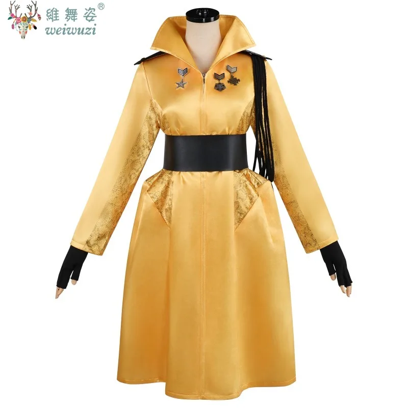 

Костюм Дрюсиллы: Желтое платье с поясом, костюм для косплея по фильму «Голод», фантазийный игровой костюм, женский наряд для Хэллоуина и карнавала