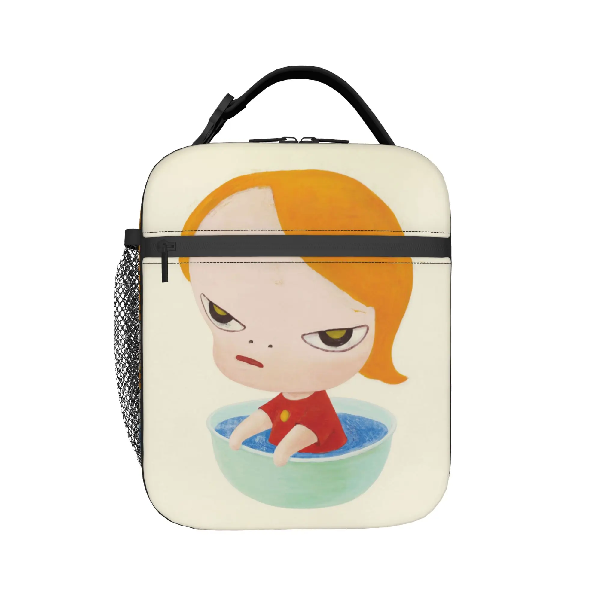 Yoshitomos Nara Insulated Lunch Bags High Capacity Cartoon Art Lunch Container Thermal Bag Tote Lunch Box Food Handbags