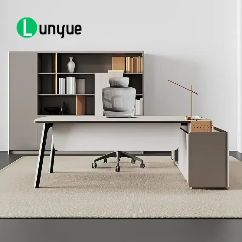Customizable Modern L-Shaped Executive Desk Durable Eco-Friendly Wooden Administrative Office Furniture for Home Business