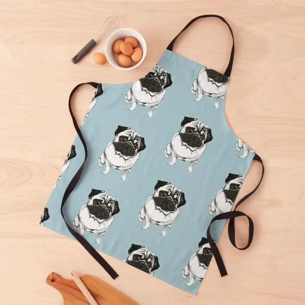 

Pug Dog Art Pugs puppy funny cute dogs Apron with personal logo Kids Apron