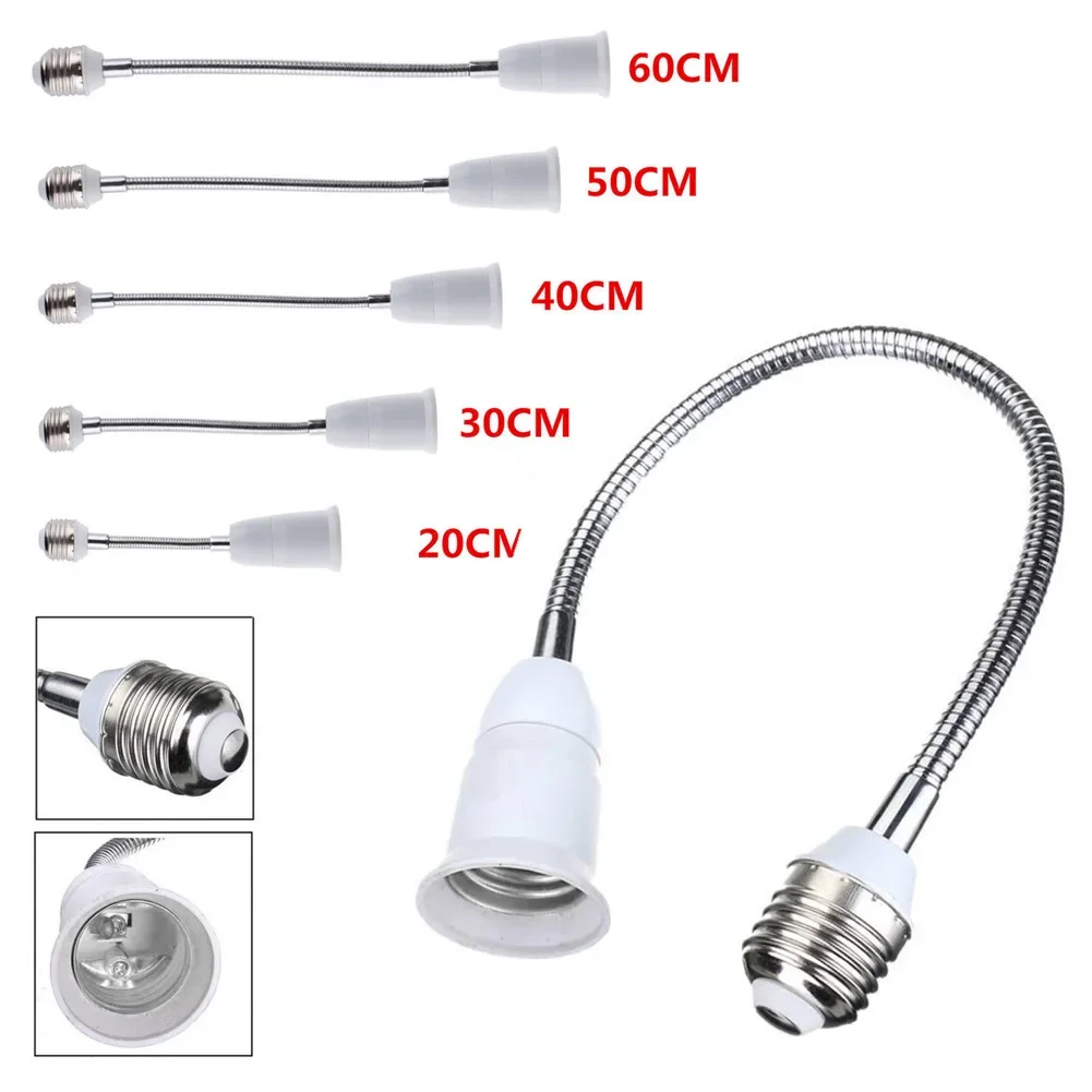 20CM 30CM 40CM 60CM Flexible E27 to E27 LED Bulb Extension Lamp Holder Light Socket 100-230V 4A LED Lamp Holder Converter