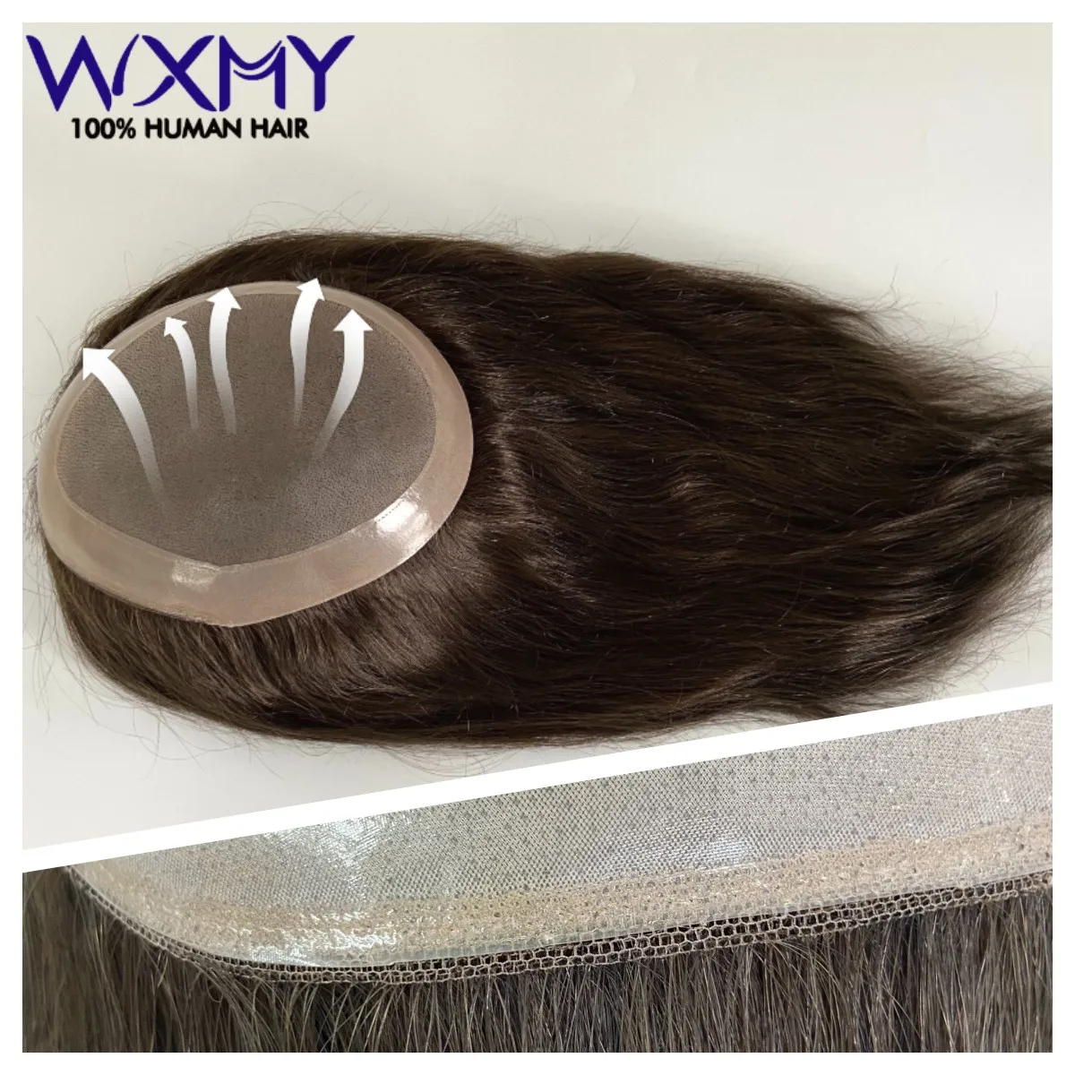 

Customized Men's Fine Mono Base Hair Prosthesis Long Wig Natural Human Hair Durable Capillary Wig Systems for Male Hair