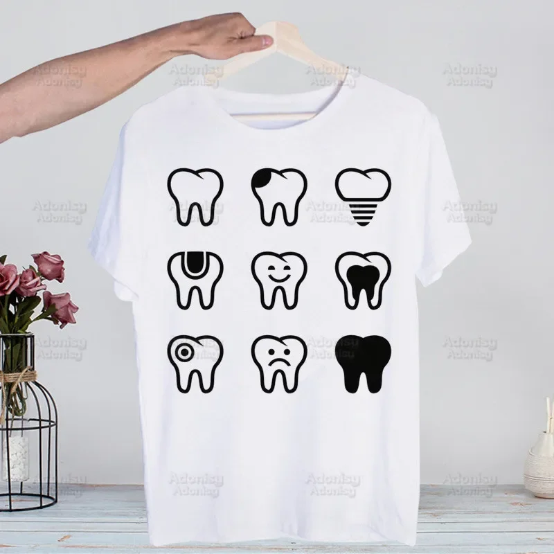 Aesthetic Funny Tooth Dentist Kawaii Men\'s Tshirt Cute Shirt Mens Fashion T-Shirt For Men Casual Tops Short Sleeve