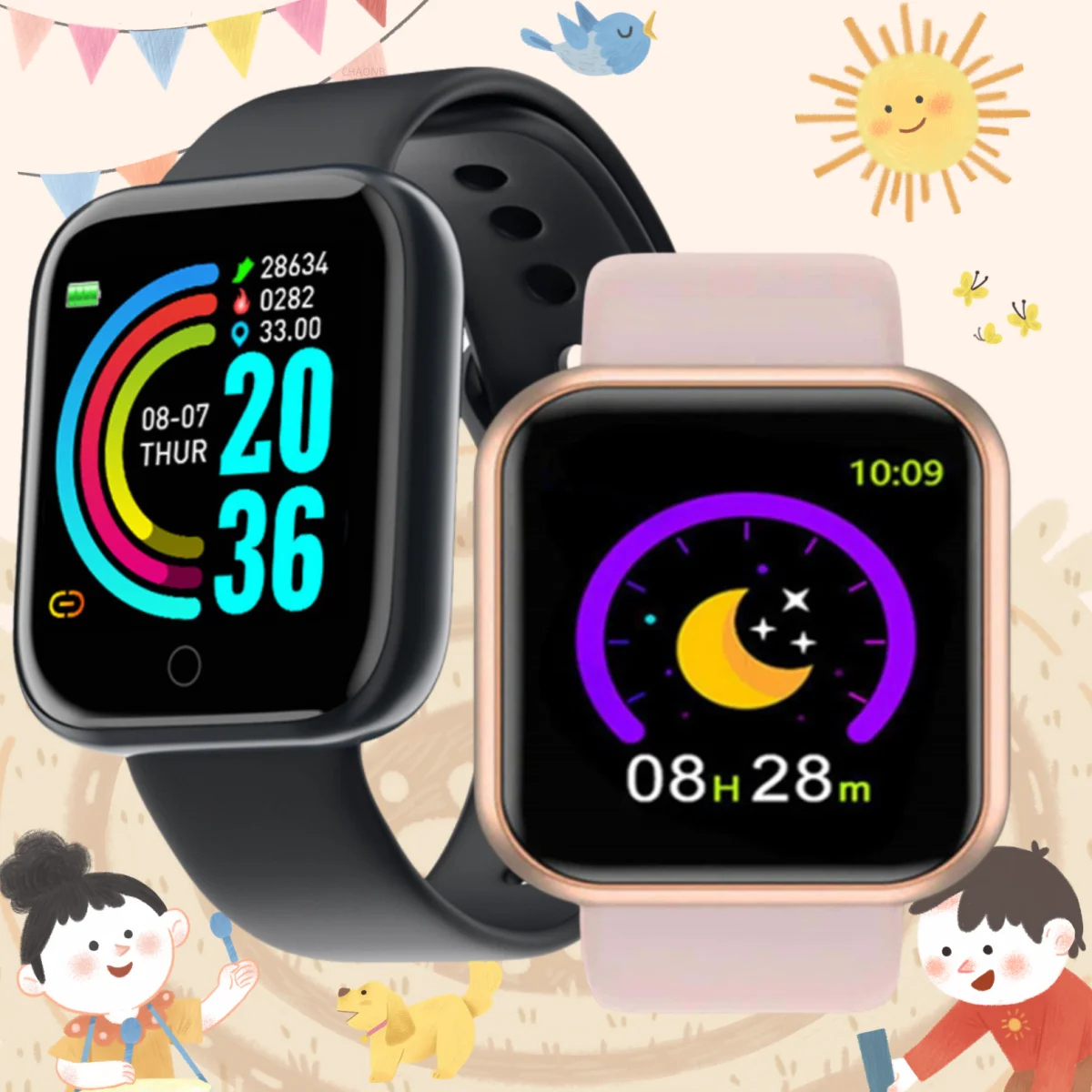 Smartwatch Men Women Kids Watch Electronic Smart Watches D20 Y68 Clock Fitness Monitor Birthday Gift For Xiaomi Huawei Bracelet