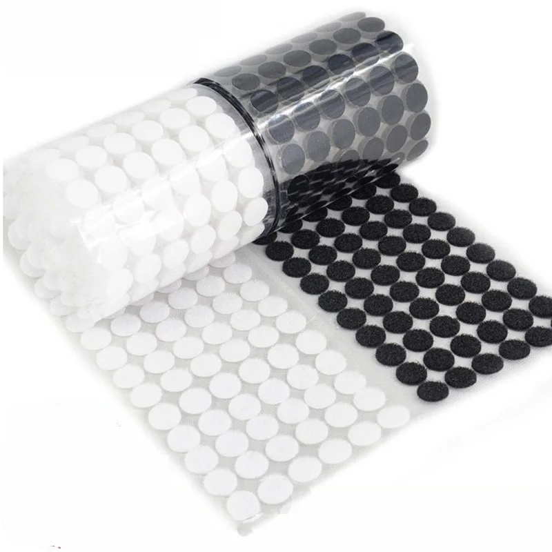 500 Pairs~25pair Self Adhesive Fastener Tape Dots 15/20/25/30mm Strong Glue  Sticker Disc White Black Round Coinn Hook Loop Tape