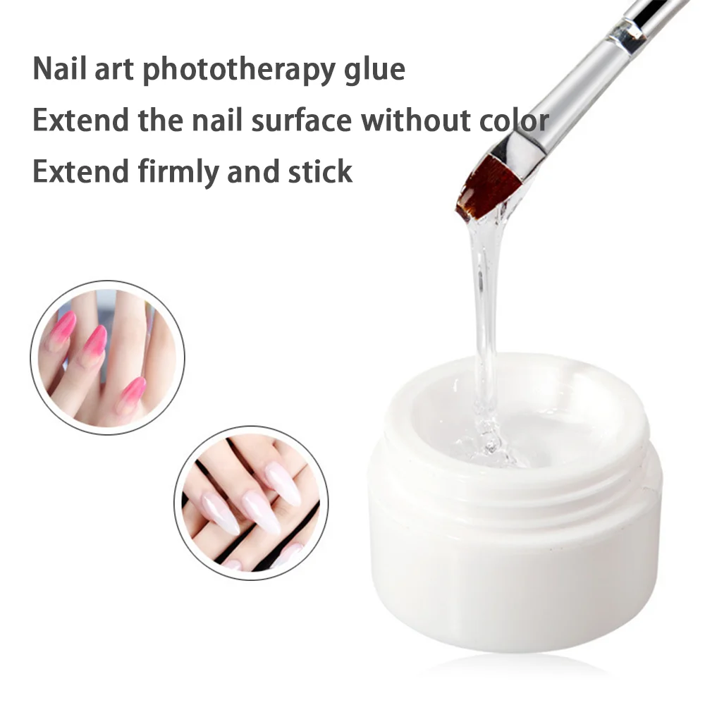 15ml White/Pink/Clear Nail Extension Model Gel For French Gradient Base Color Diamond Reinforcement UV Polish Phototherapy Glue