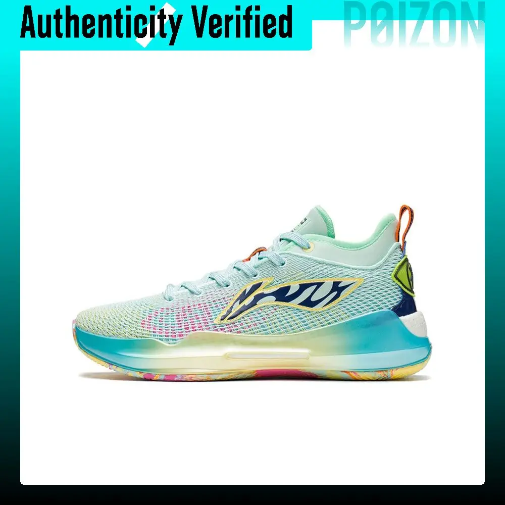Li-Ning YuShuai 13 Boom Basketball Shoes Men's Low-top Water Wave Green ABAQ013-17