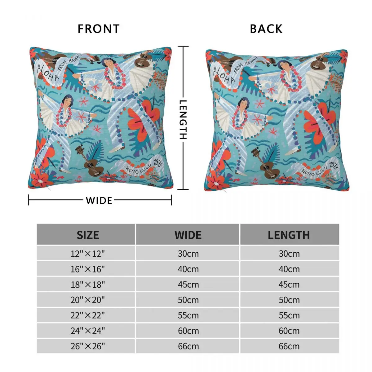 Aloha From Hawaii Honolulu Square Pillowcase Polyester Linen Velvet Printed Zip Decor Throw Pillow Case Sofa Seater Cover 45x45
