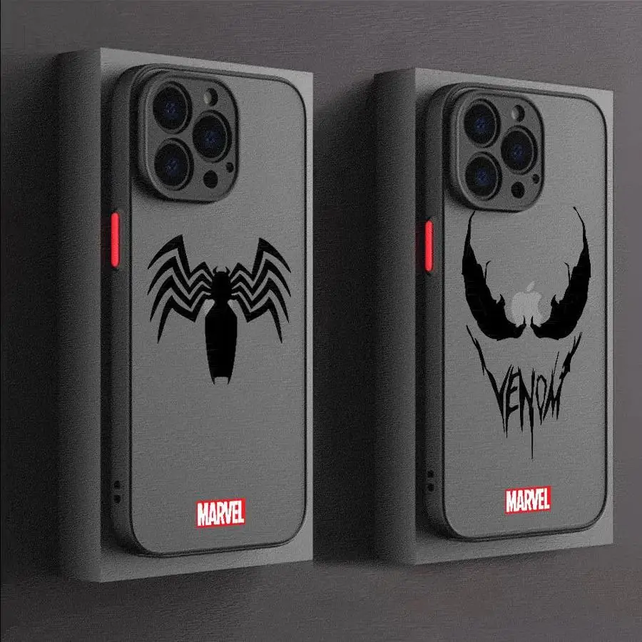 Marvel Spiderman VENOM Custodia per telefono per Apple iPhone 16 11 13 15 12 14 Pro Max 7 XR X XS 13 12 Mini 14 16 Plus 8 Cover opaca