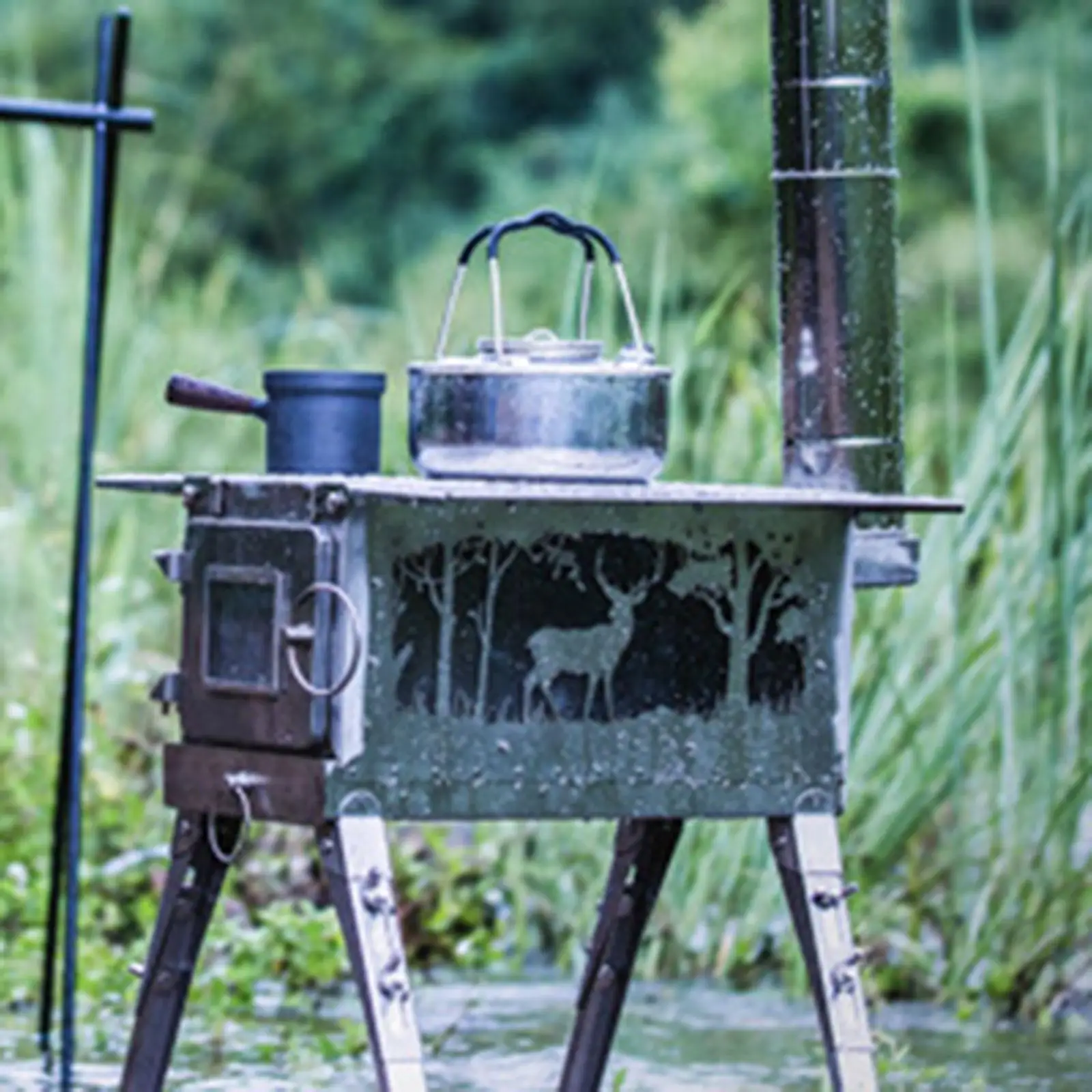 

1.5L Camping Tea Kettle Tea Pot Campfire Kettle Water Kettle for Camping Hiking