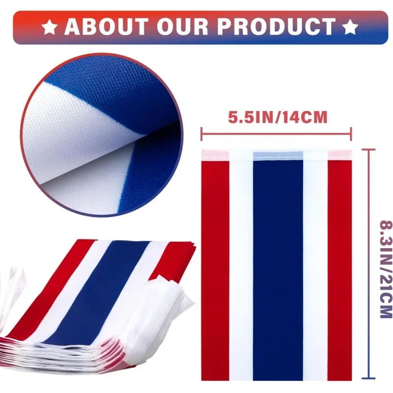 6M/20 Flag Thailand String Flag Pennant Banner, Small Mini Thai Flags Bunting Banner, National Country Decoration for King's Day