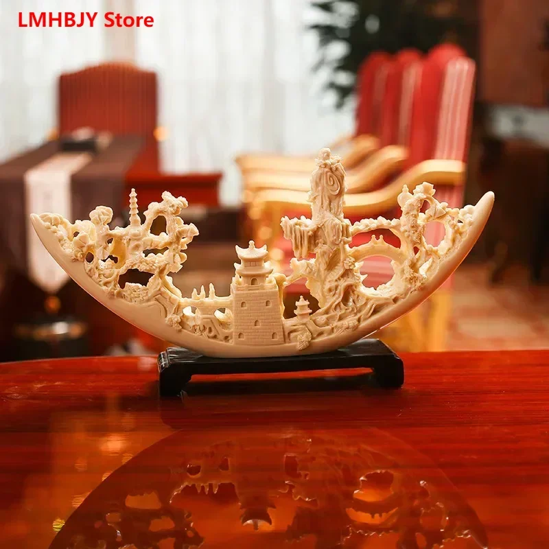 LMHBJY New Chinese Style Home Decoration Decorations Resin Crafts Smooth Sailing Opening Gifts Office Table Decorations