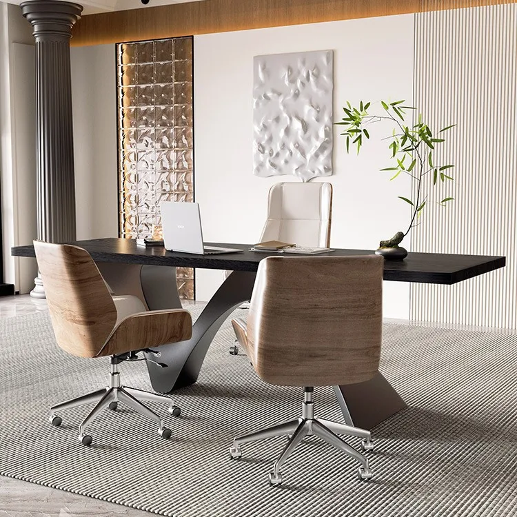 مكتب صغير من الخشب الصلب الإيطالي البسيط، مكتب عمل حديث وبسيط وراقي #5