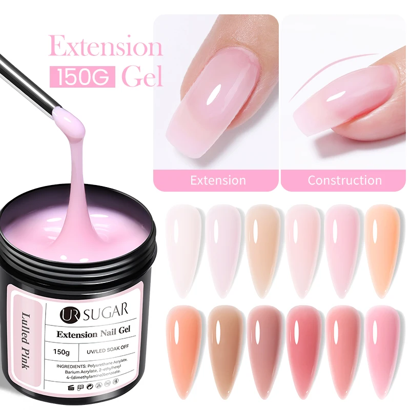 UR SUGAR 6pcs Quick Extension Gel French Finger Soak Off Camouflage Hard Gel Fast Extension Semi-permanent Varnish Manicure