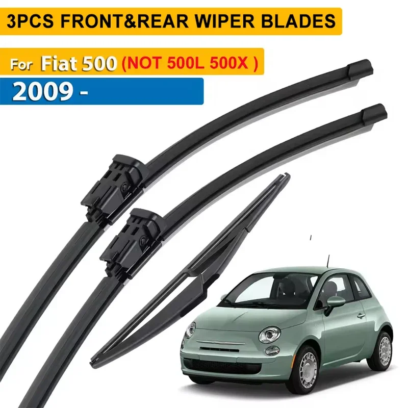 

Wiper LHD Front & Rear Wiper Blades For Fiat 500 312 2007 - 2024 Windshield Windscreen Window Brush 24''+14''+12''