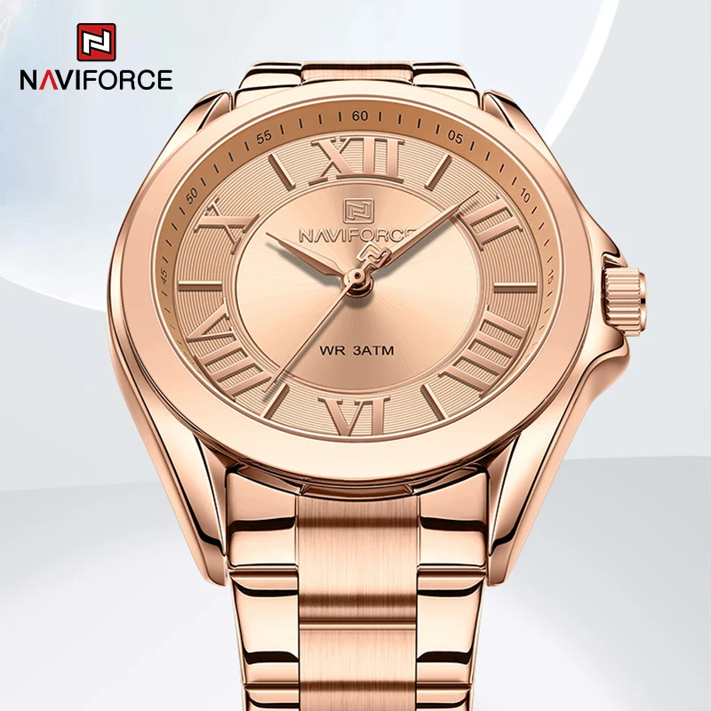 

NAVIFORCE Top Brand Luxury Wrist Watch for Women Japan Seiko Quartz Movment Bracelets Ladies Stainless Steel Waterproof Watches