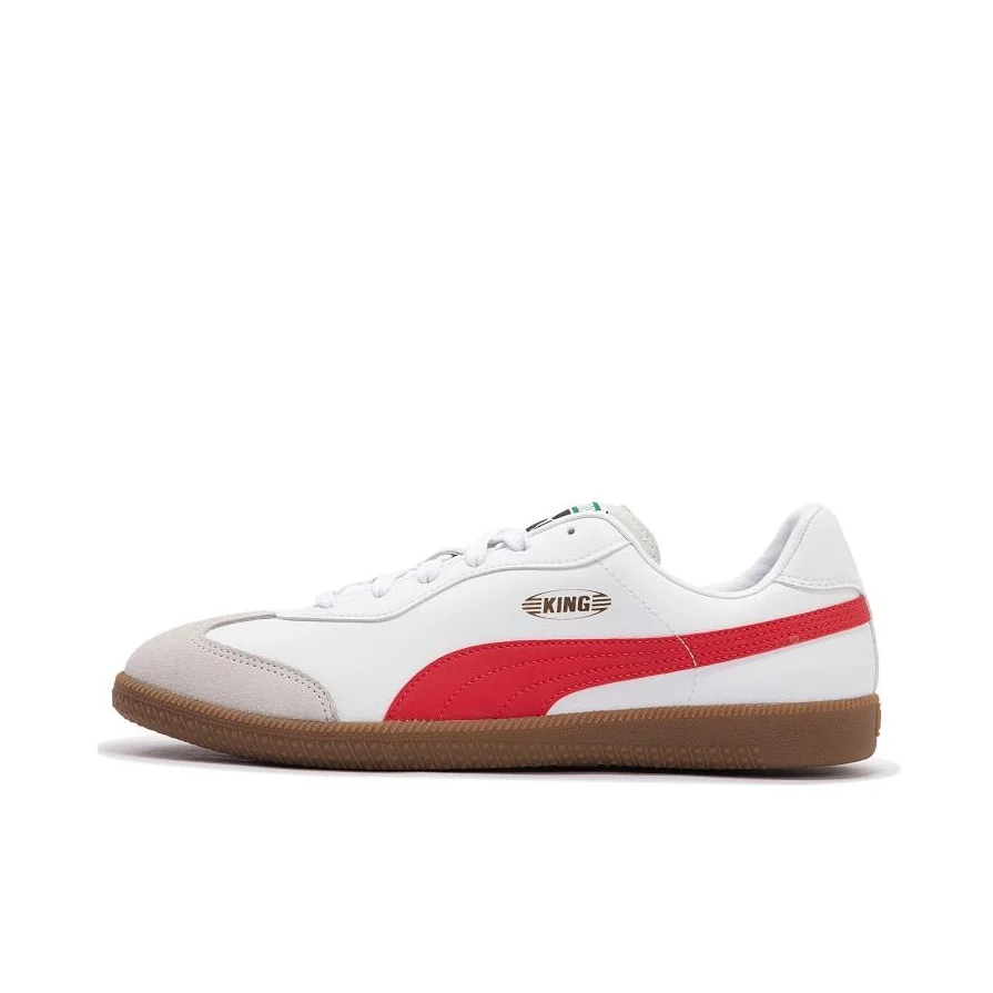 PUMA King Soccer Shoes Men's Low Top White Red 106696-06