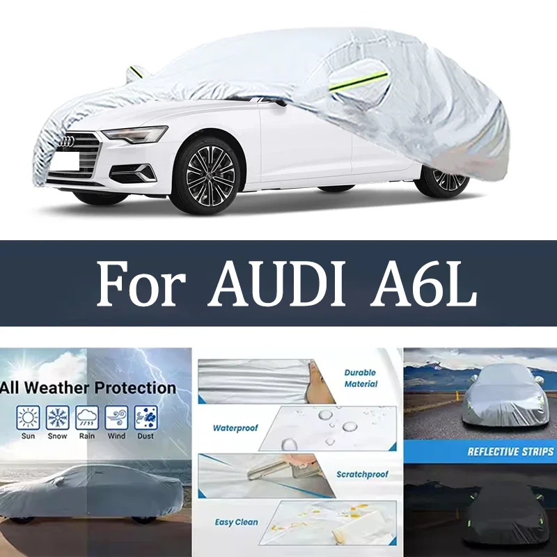 

For AUDI A6L Car Cover Outdoor Protection Covers Snow Sunshade Waterproof Dustproof Exterior UV Car Accessories Auto
