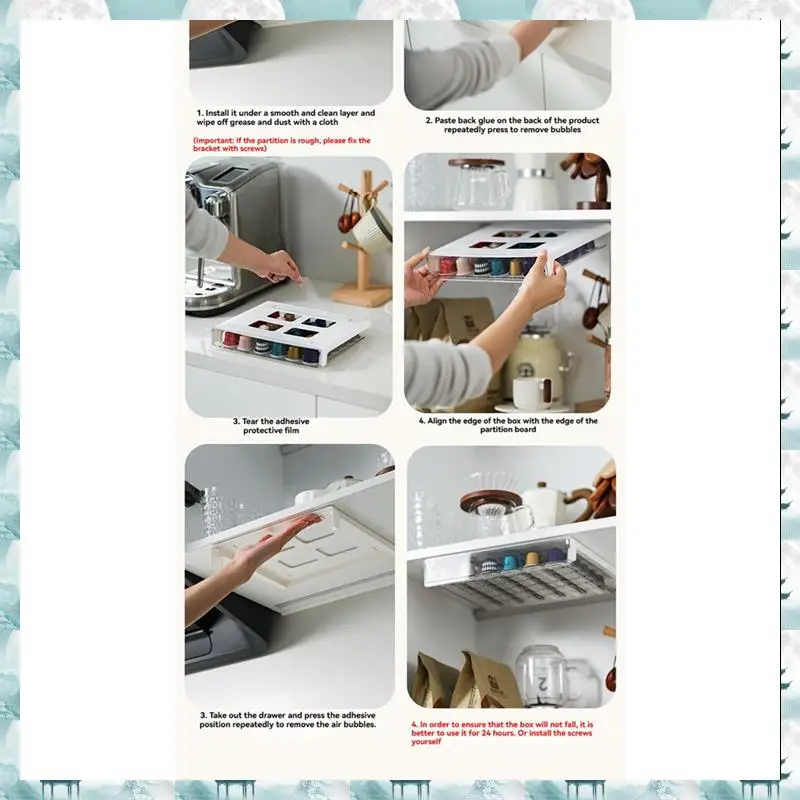 

Органайзер для капсул для капсул Caci, держатель для капсул для эспрессо, прозрачный ящик на 30 емкостей, органайзер и подставка для шкафа под шкафом