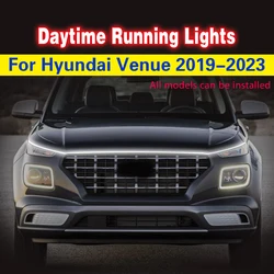 Led 12V światła do jazdy dziennej światło dzienne dla Hyundai venue 2019-2023 światło przeciwmgielne wodoodporna elastyczna dekoracyjna lampa otoczenia 1 szt.