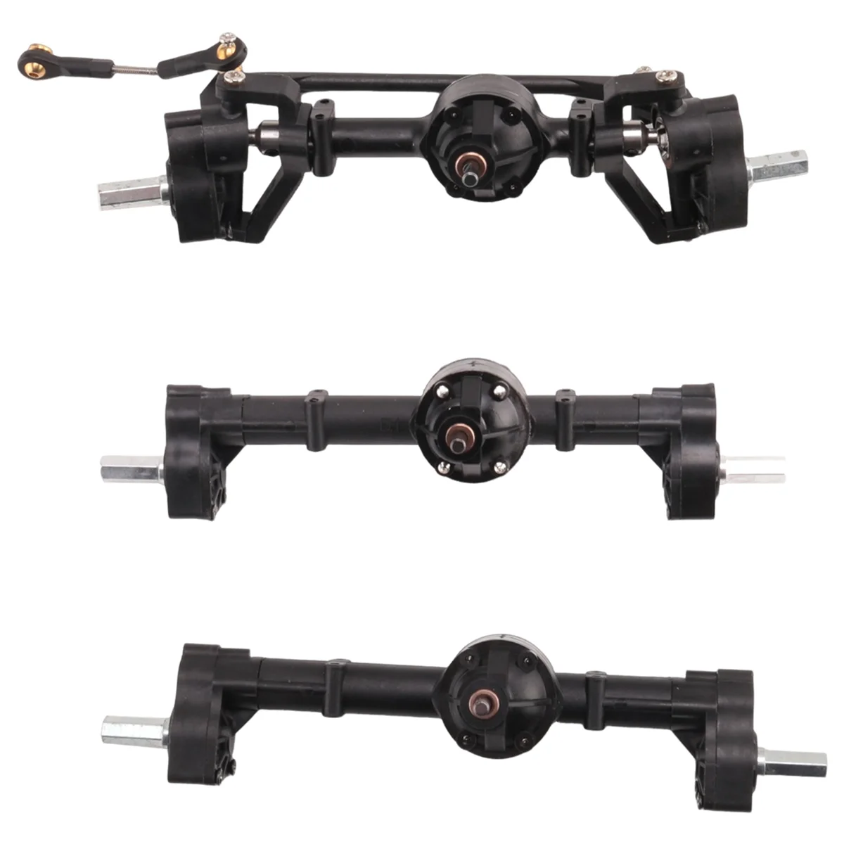 3Pcs Front Middle Rear Portal Axle Set for WPL B16 B36 6X6 6WD 1/16 RC Car Upgrade Parts Accessories