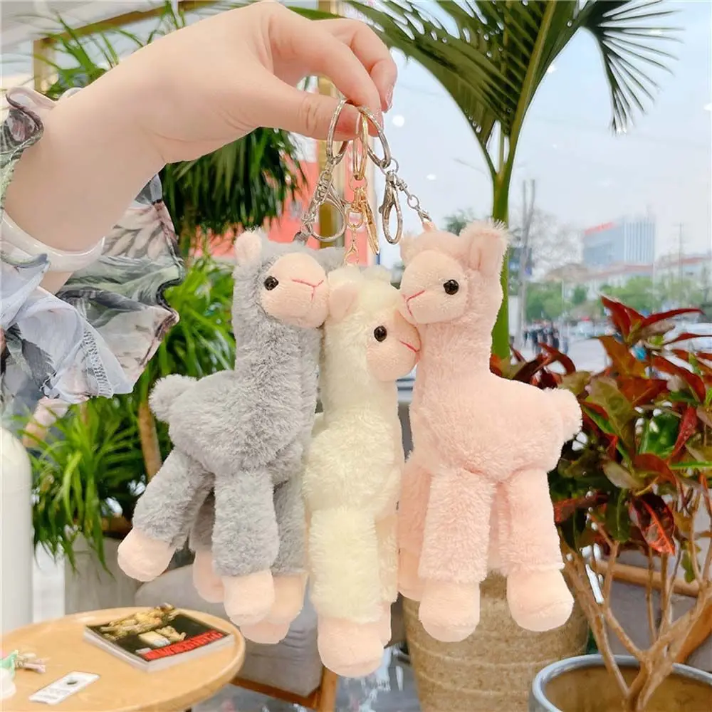 Plush Doll Pendant Backpack Accessory Handmade Kids Gift Stuffed Toy Keychain Animal Keyring Sheep Key Ring Alpaca Keychain