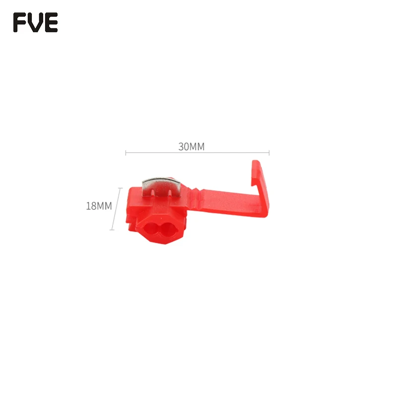 50PCS PVC Wire Crimp Terminals Connector Quick Splice Wiring Cable Clamp Red Connection Maintenance Tools 22-18 AWG