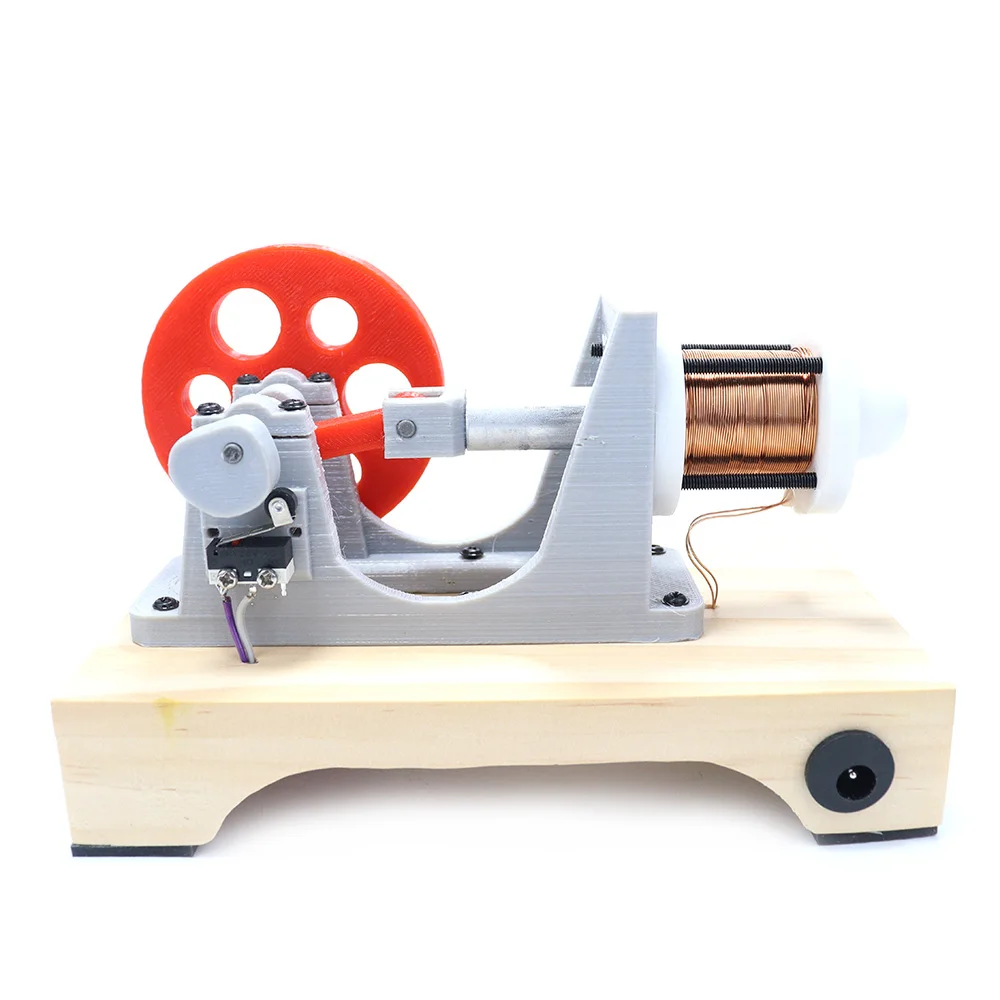 DIY Electromagnetic engine model Coil piston Engine Physical Science Experiments Electrical and magnetic energy Handmade Edu kit