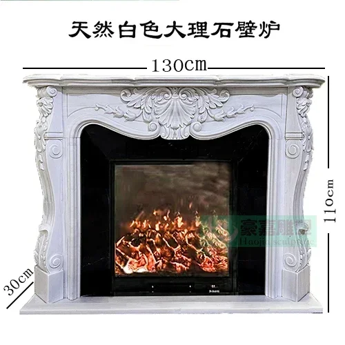 lt Marble White European Style Fireplace Mantel Interior Simple Background Wall French Stone Curio Cabinet Sculpture