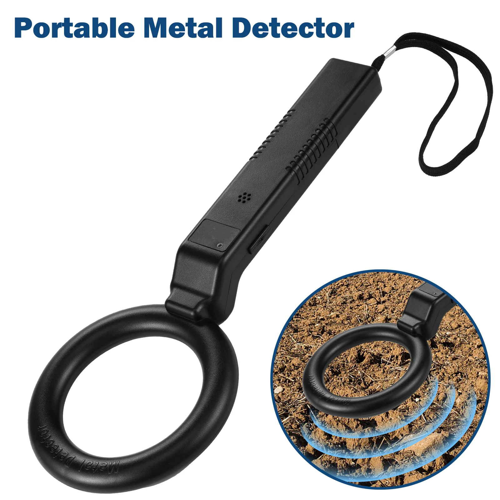 Handheld Metal Detector Waterproof Metal Locator Metal Sensing Device Audible Light Vibration Alarm Modes Portable Metal Finder