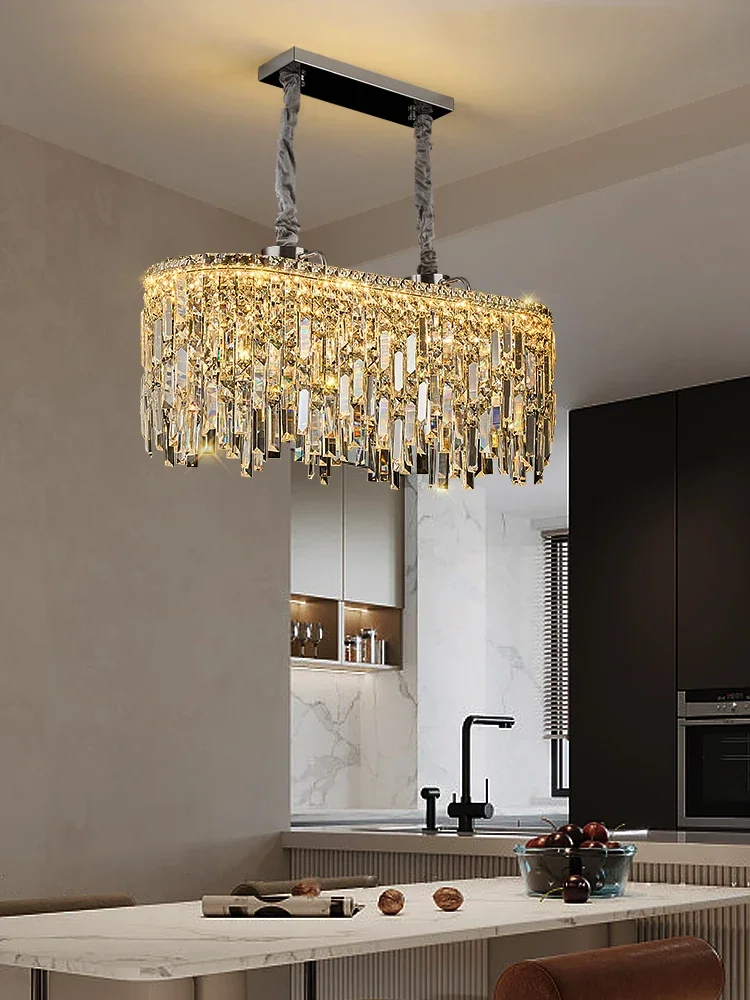 

Luxury Creative Golden Starry High Translucent Crystal Round Ring Chandelier Light Loft Interior Decor Foyer Ceiling Lamp