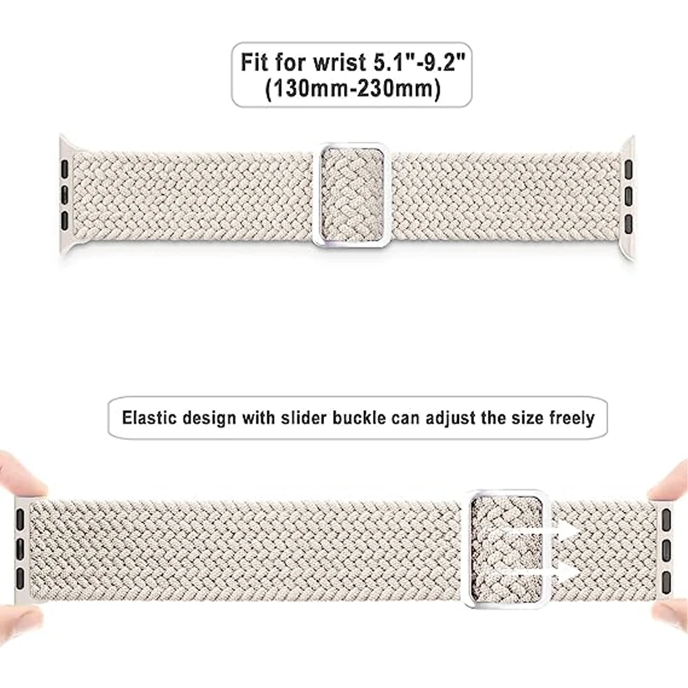 Nylon Strap For Apple watch Ultra band 49mm 44mm 45mm 40mm 41mm Braided solo loop bracelet correa iwatch Series 9 8 7 6 5 3 2 SE