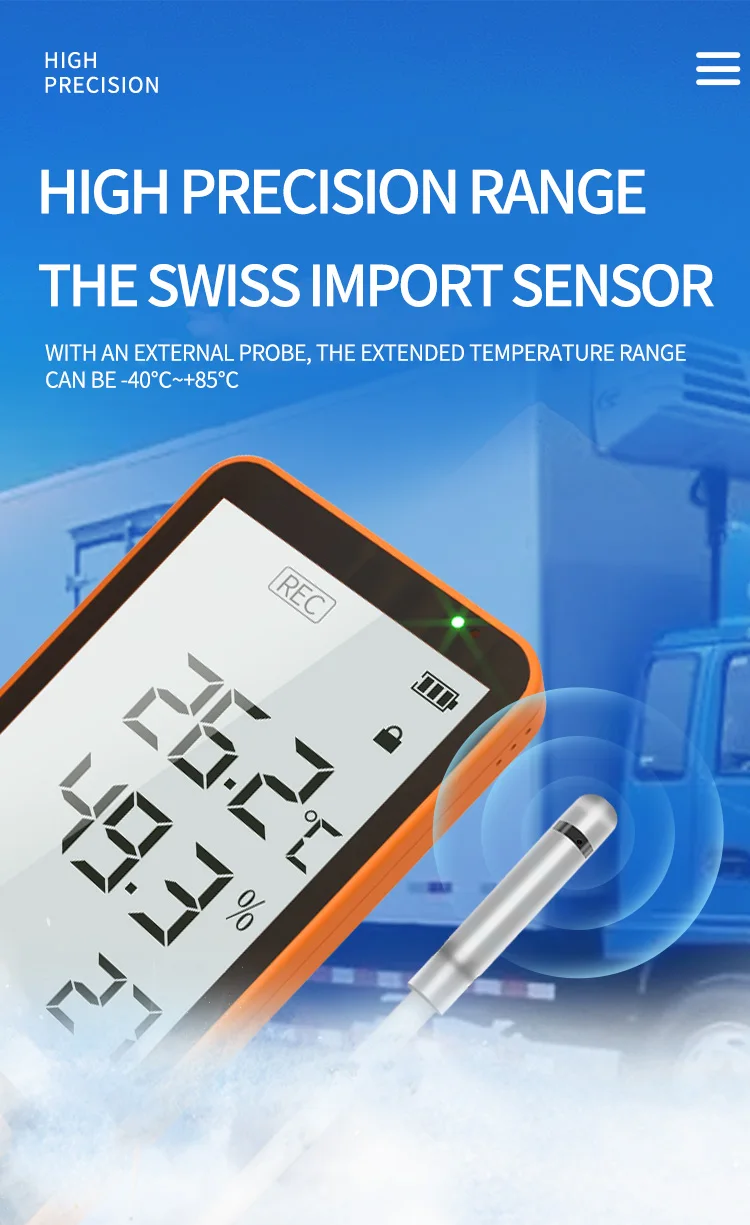 Aikesi GSP-80Pro LCD Data Logger Multi Reusable  USB PDF Report Temperature and Humidity Data Logger