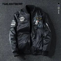 New Men's Bomber Jacket 7XL Oversized Reversible Design Casual Jacket Embroidery Oversized Streetwear Coat Men Clothing
