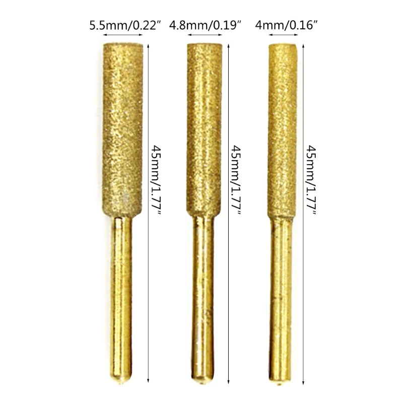 30mm Chuôi Phủ Kim Cương Hình Trụ Mài Gắn Bit Burrs cho Dụng Cụ Xoay Bit 4.8 5.5mm 5 chiếc Thả con tàu