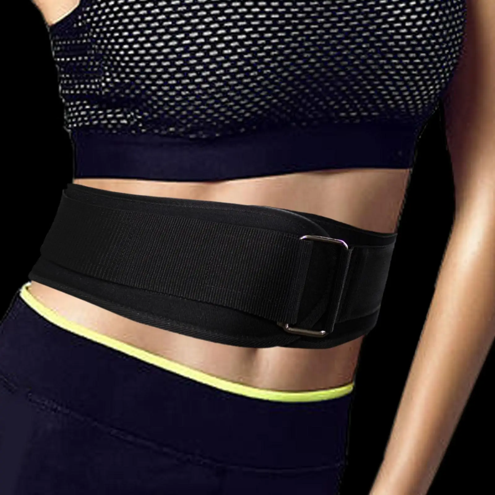 Weight Lifting Belt Adults Fitness Waist Belt for Deadlifts Home Powerlifting M Black