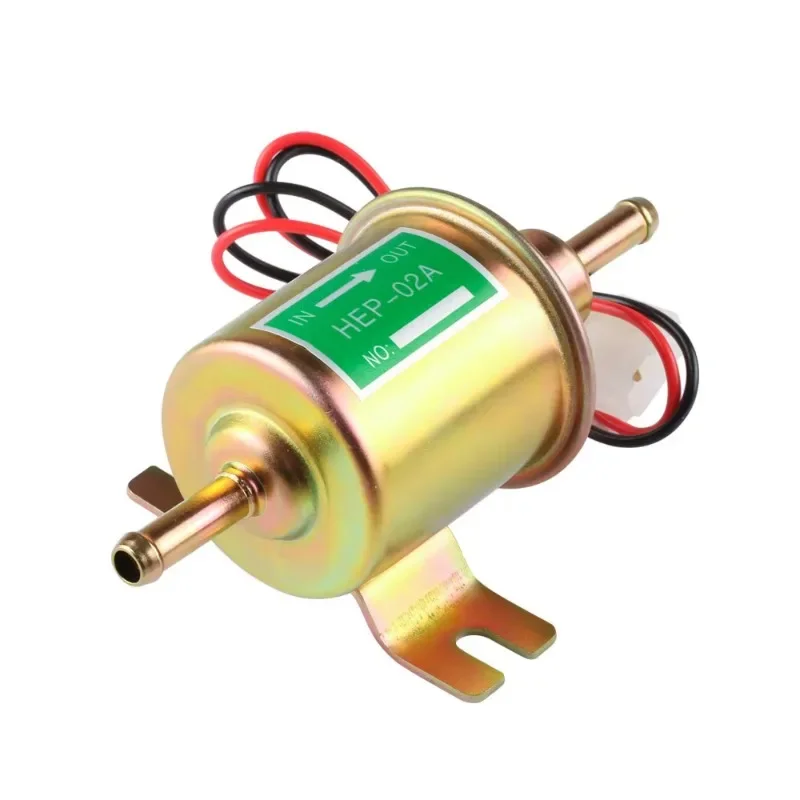 12V HEP-02A Gold Fuel Pump Brand New 12V Universal 2.5-4PSI Gas Diesel Inline Low Pressure Electric Fuel Pump