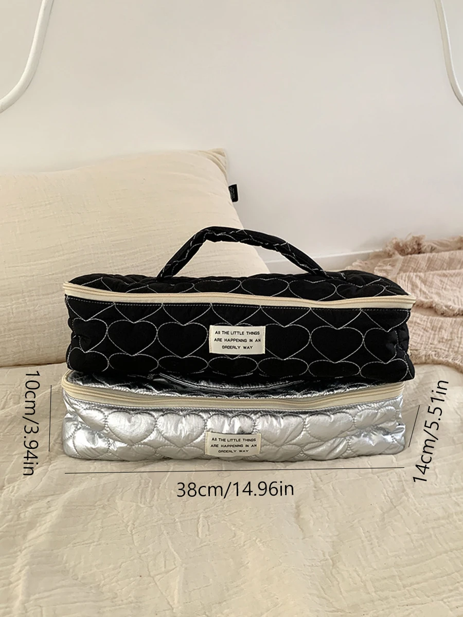 حقيبة تخزين مجفف الشعر ذات سعة كبيرة، حقيبة مستحضرات التجميل المحمولة للنساء، حقيبة مستحضرات تجميل، حقيبة أدوات الزينة، منظم السفر