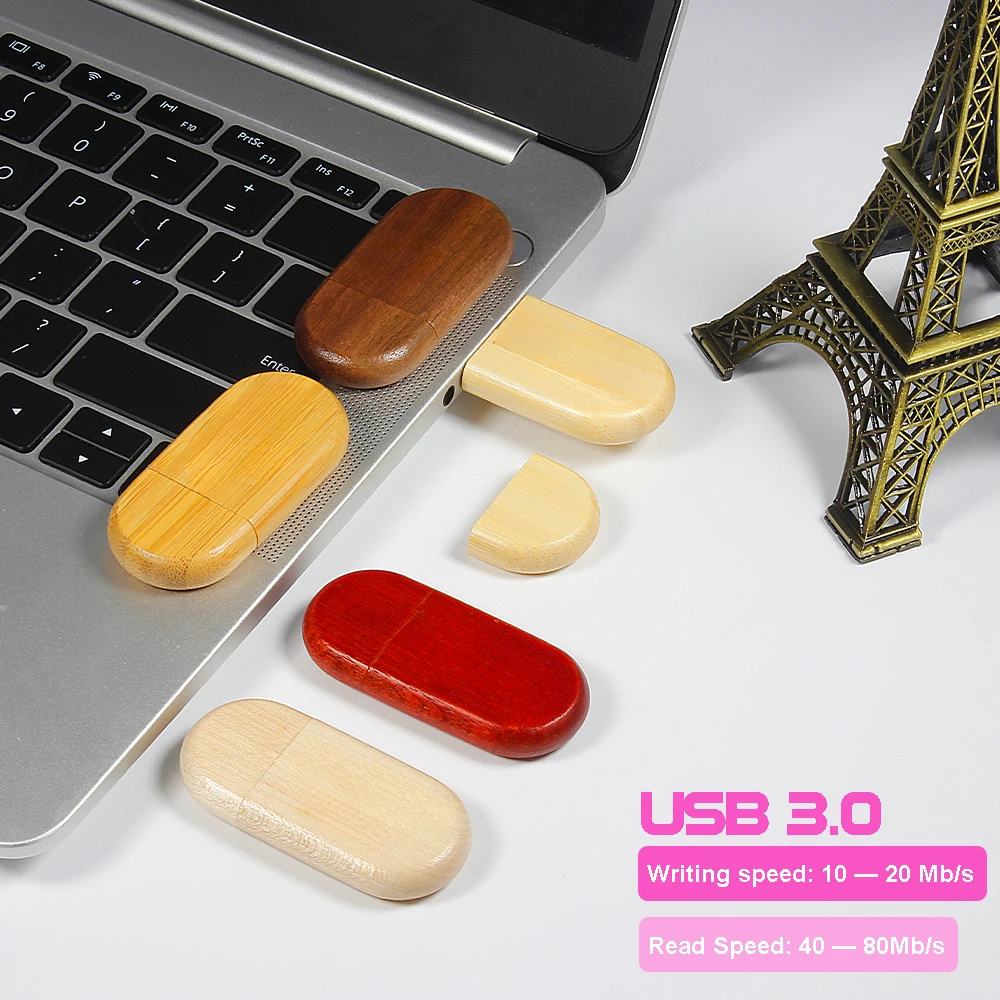 SHANDIAN 패션 나무 USB 3.0 플래시 드라이브, 100% 실제 용량 메모리 스틱, 128GB, 64GB, 고속 펜 드라이브, 16GB 비즈니스 선물