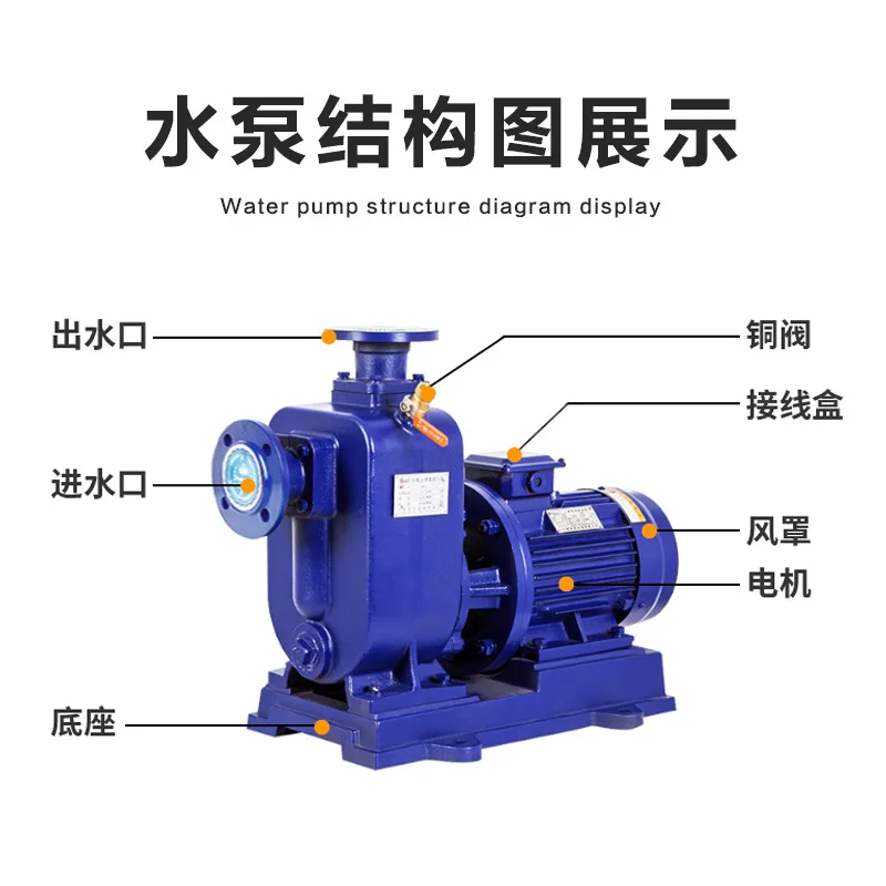 Direct connection ZWL self-priming sewage pump industrial high lift without blockage