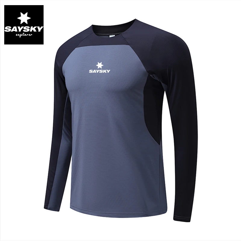 

SAY Men's Long Sve T-irt Outdoor Casual Fitn Qui Dry Breathable Color Blo Running Marathon Sportswear