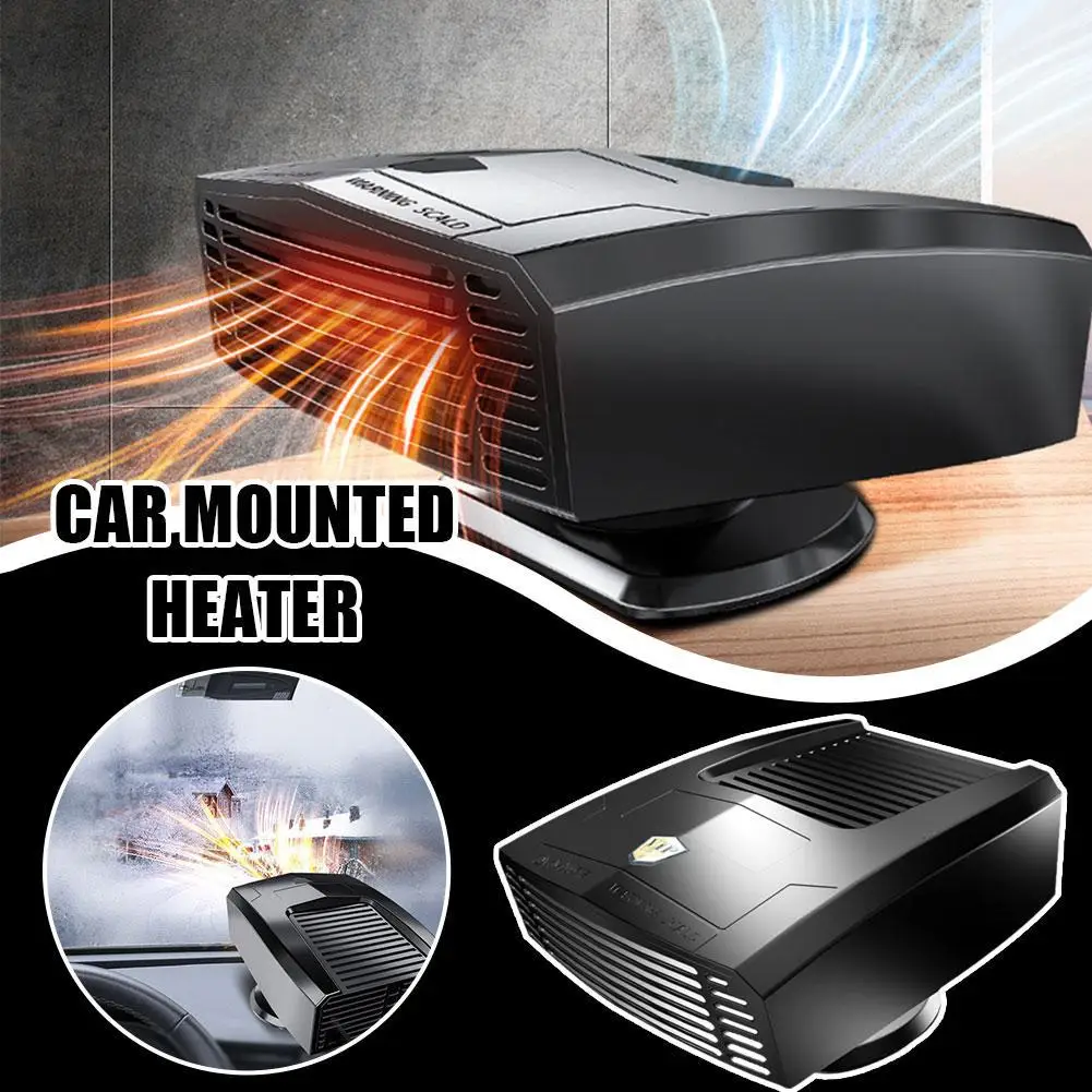 12V/24V Winter Car Windshield Defrost Snow Defogger Heater Interior 120W High Heating Rotary Car 360-degree Power Dryer Too B1M7