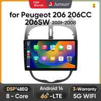 Junsun Android Wireless CarPlay Auto Car Radio For Peugeot 206 206CC 206SW 2001-2008 Car Intelligent Systems DSP SWC RDS GPS FM